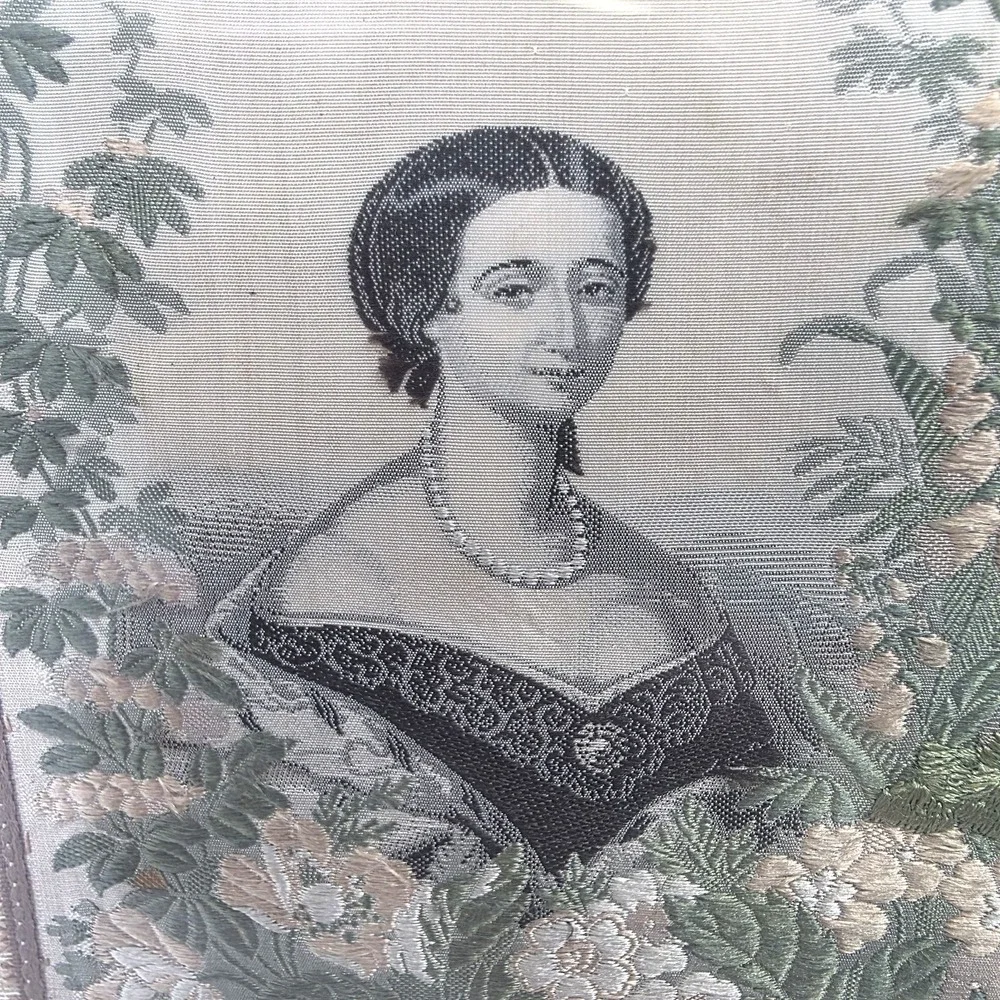 1855 Woven Silk Textile Empress Eugenie & Napoleon III Paris World's Fair Framed